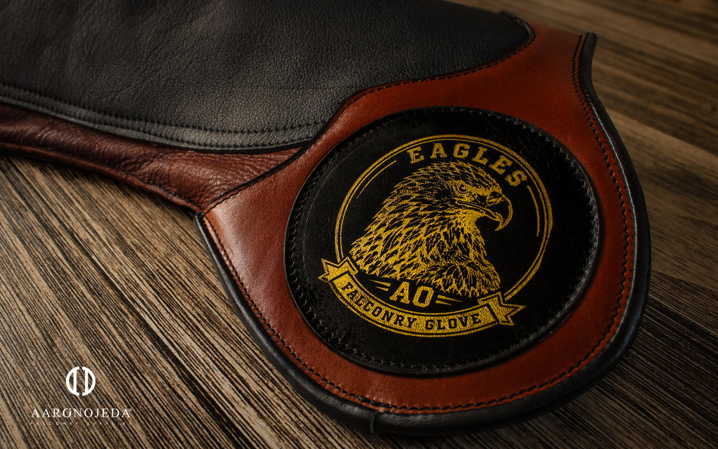 AO heavy-duty leather falconry glove for handling eagles
