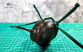 AO Archive – Dutch Kip Leather Hood Size 22 | Green Lizard & Dark Brown | One of a Kind