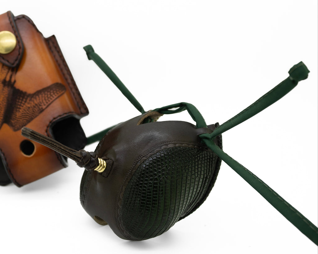 AO Archive – Dutch Kip Leather Hood Size 22 | Green Lizard & Dark Brown | One of a Kind